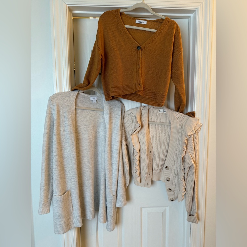Cozy Women's cardigan Collection - Mustard, Cream, and Beige